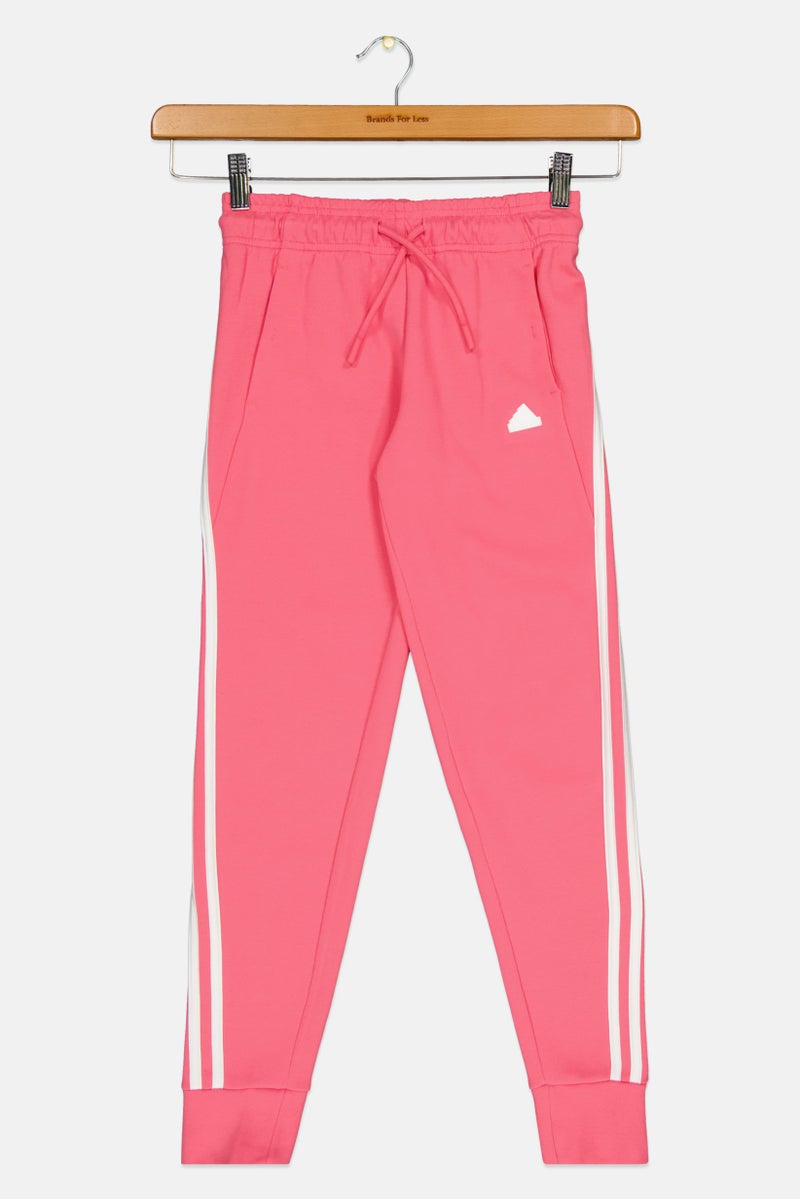 Adidas ملابس رياضية للبنات للأطفال، بنطلون رياضي خارجي، وردي - Image 1