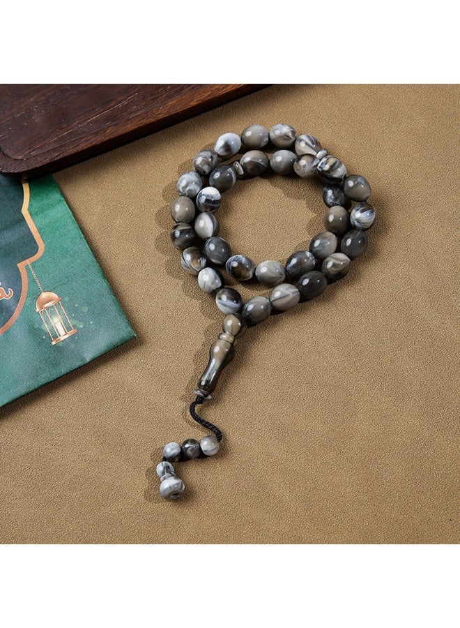 NIBEMINENT 33 Muslim Prayer Beads Gray/13mm