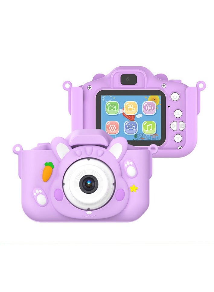 AROAQ Children's Camera Toy, HD 1080p Shockproof Children Video Camera, Anti-fall Portable Camera Toy, Multiple Functions Digital Camera For Girls Boys,(Purple-Little Rabbit-HD Dual Lens (No Memory Card)) - Image 1