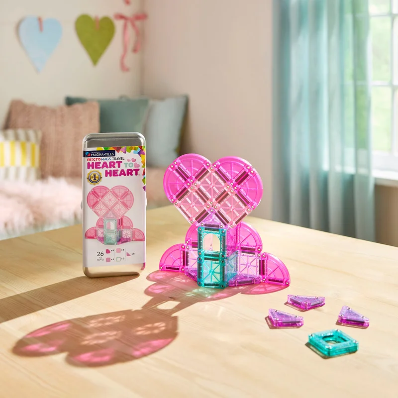 MAGNA-TILES microMAGS Heart to Heart 26 Piece Travel Set