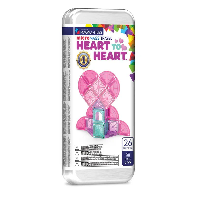 MAGNA-TILES microMAGS Heart to Heart 26 Piece Travel Set