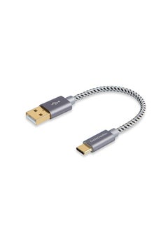 CableCreation CableCreation Short 0.5ft Braided Charging Adapter Type C to A USB Cable for Macbook 12-inch, Google ChromeBook Pixel,Nexus 5X/6P, and More (15cm, Grey)  - Image 1