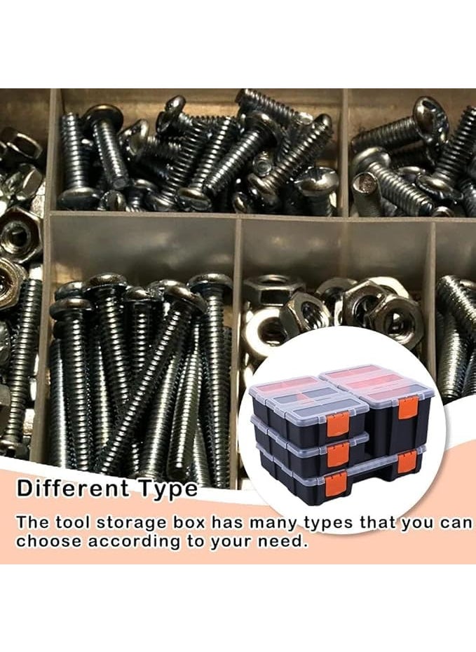 Vroxy Vroxy Small Parts Storage Tools Box Organizer Essential Hand Tool Box Kit Storage Case to Keep Your Organized Tools Screwdriver Wrench Stationary Home Stuff Storage Box 1Set of 4Pcs  - Image 3