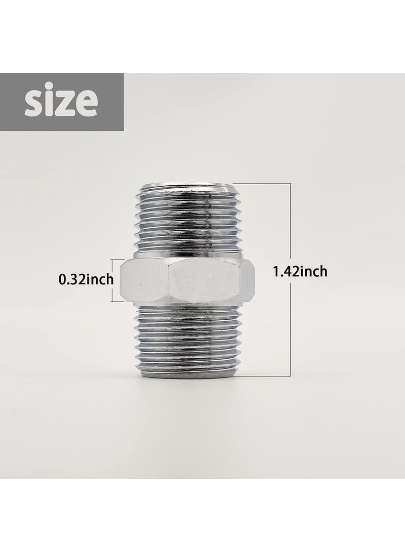 Solid Brass Hexagonal Pipe Fitting, Shower Hose Connector, NPT 2 Male x NPT1/2 Male, Shower Hose Extender, Brass Connector by G-SANY - Image 3