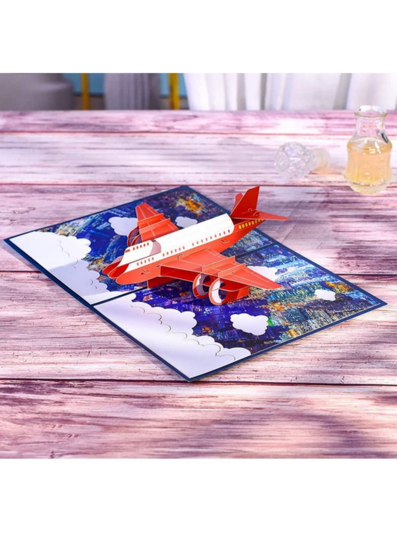 بطاقة عيد ميلاد ثلاثية الأبعاد للطائرات للأطفال، بطاقة تهنئة لرجل الأعمال أو الأب في يوم الأب، بطاقة تخرج هدية يدوية الصنع - Image 3