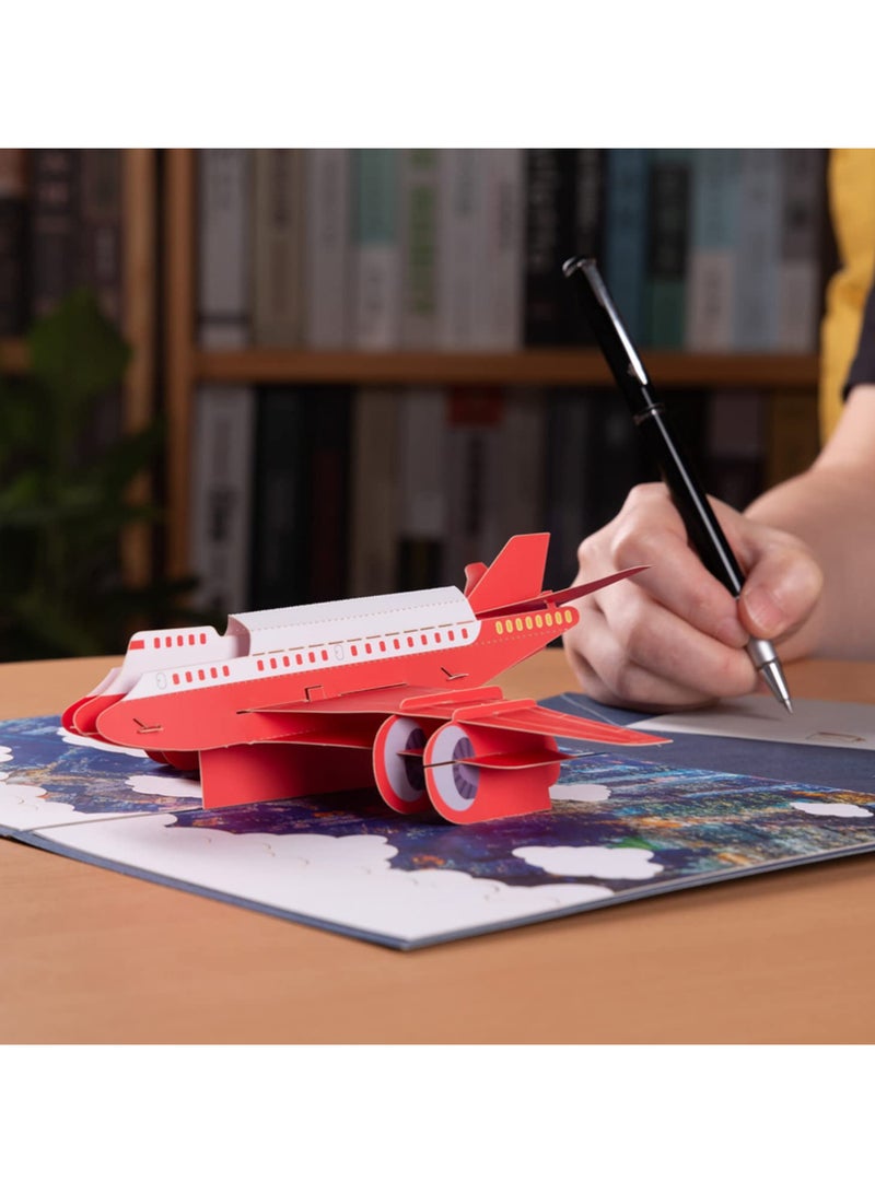 بطاقة عيد ميلاد ثلاثية الأبعاد للطائرات للأطفال، بطاقة تهنئة لرجل الأعمال أو الأب في يوم الأب، بطاقة تخرج هدية يدوية الصنع - Image 4