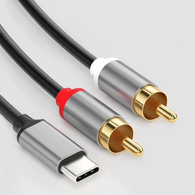 كوباو كابل صوتي من USB-C إلى 2 RCA، ، طوله 10 أقدام، نوع Type-C إلى RCA (من ذكر إلى ذكر)، مع مقسم Y RCA؛ كابل صوتي USB-C بمنافذ RCA للهواتف الذكية، الأجهزة اللوحية، أنظمة السينما المنزلية، أجهزة DVD، المكبرات الصوتية، وسائط الصوت في السيارات، وهواتف سامسونج جالاكسي. - Image 1
