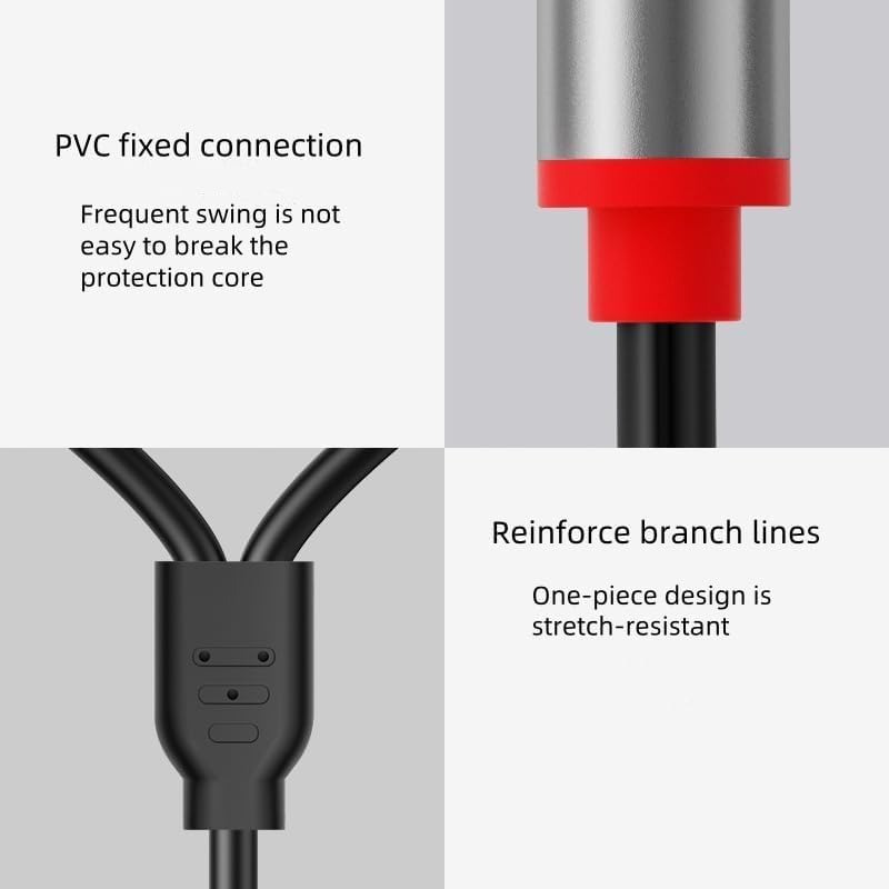 كوباو كابل صوتي من USB-C إلى 2 RCA، ، طوله 10 أقدام، نوع Type-C إلى RCA (من ذكر إلى ذكر)، مع مقسم Y RCA؛ كابل صوتي USB-C بمنافذ RCA للهواتف الذكية، الأجهزة اللوحية، أنظمة السينما المنزلية، أجهزة DVD، المكبرات الصوتية، وسائط الصوت في السيارات، وهواتف سامسونج جالاكسي. - Image 4