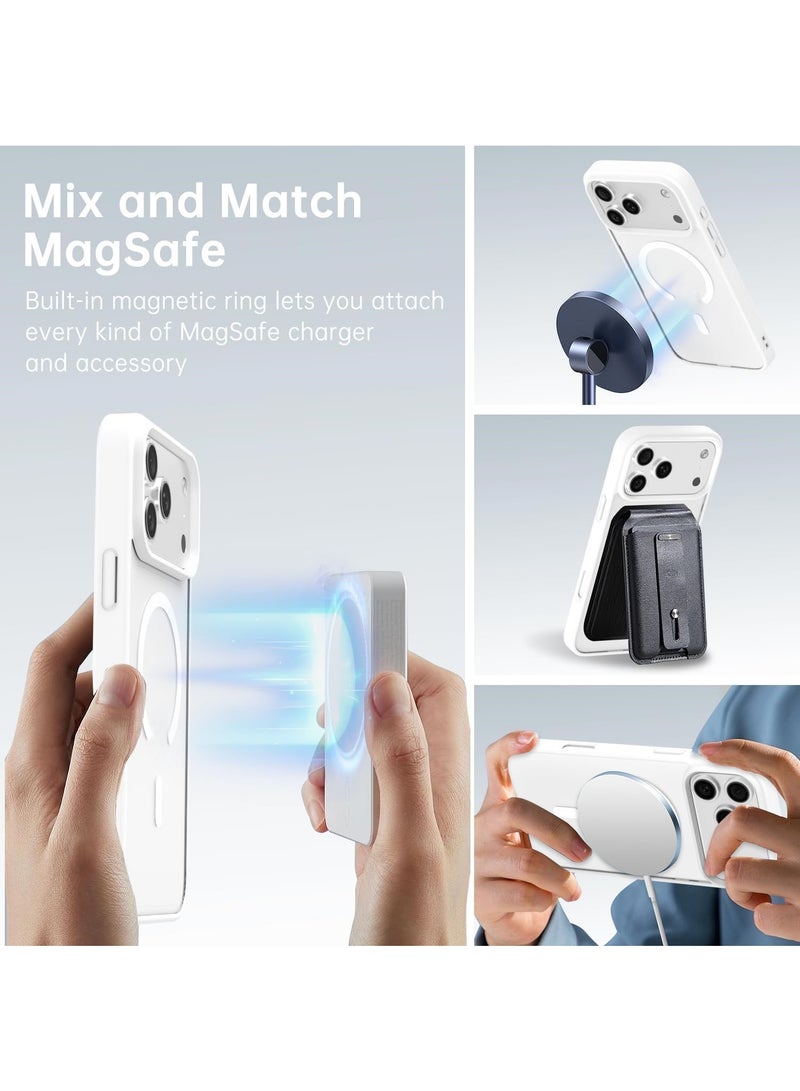 ACLIX Clear Magnetic Case for iPhone 17 Pro [MagSafe Compatible] – Slim Hard PC Back Cover with Shockproof Bumper Protection | White - Image 4
