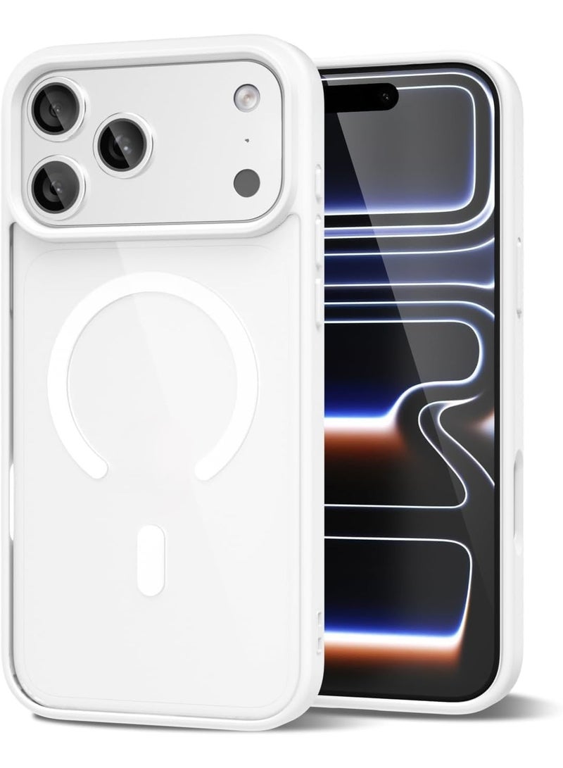 ACLIX Clear Magnetic Case for iPhone 17 Pro [MagSafe Compatible] – Slim Hard PC Back Cover with Shockproof Bumper Protection | White - Image 1