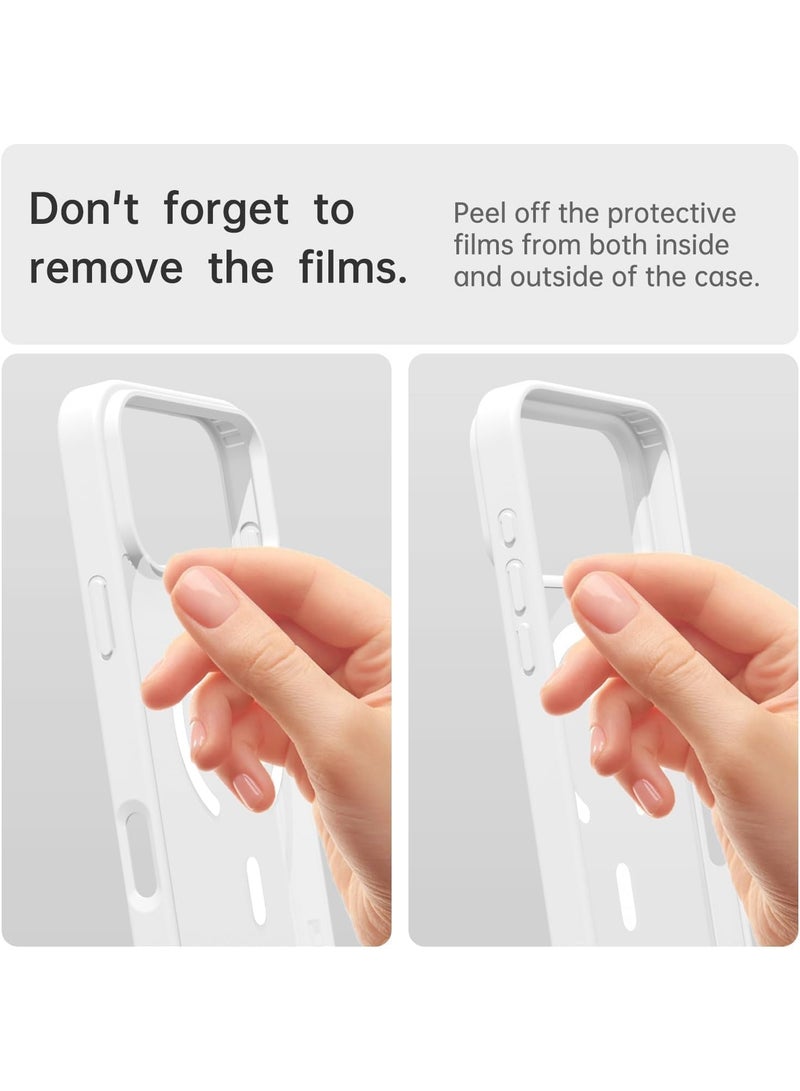 ACLIX Clear Magnetic Case for iPhone 17 Pro [MagSafe Compatible] – Slim Hard PC Back Cover with Shockproof Bumper Protection | White - Image 2
