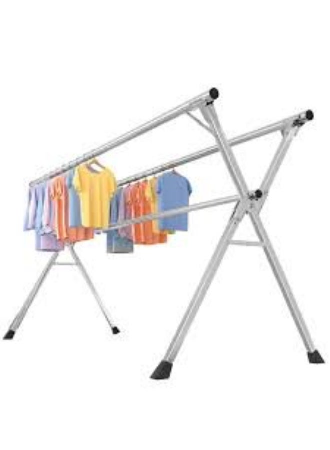 Clothes Drying Rack  Foldable &Length Adjustable Space Saving Garment Rack, for Indoor or Outdoor Use - Image 1