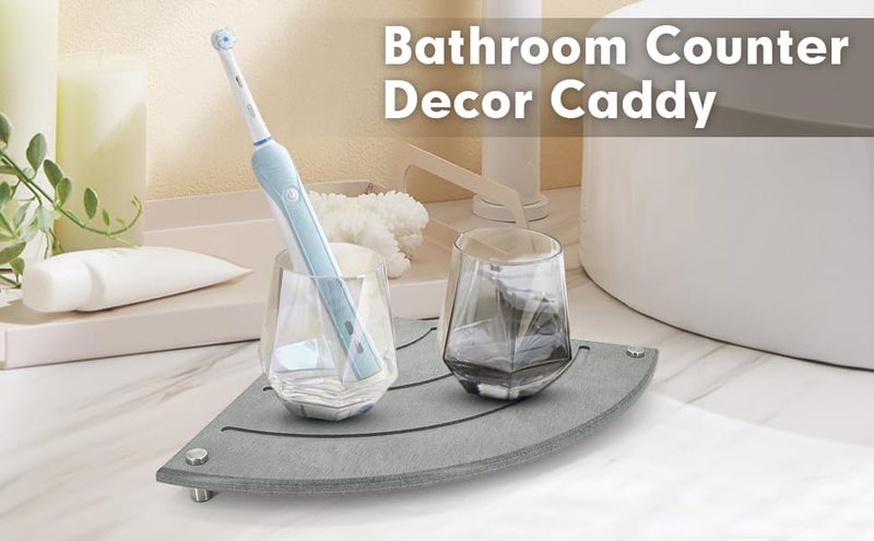 Kitwe Instant Drying Stone Sink Tray for Bathroom Counter Corner Diatomaceous Earth Water Absorbing Sink Caddy Stone Plate Modern Sponge Holder Drying Mat for Kitchen Sink Corner - Image 3