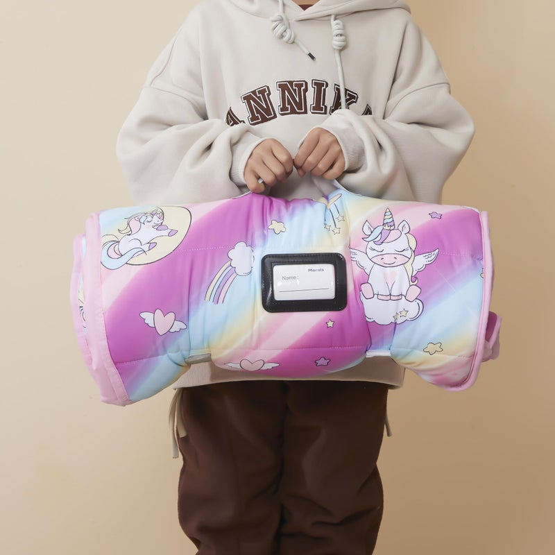 MORAIS Toddler Nap Mat with Removable Pillow and Blanket - 52" x 20" Lightweight and Soft Nap Mats for Preschool, Daycare, Travel Sleeping Bags - Image 3
