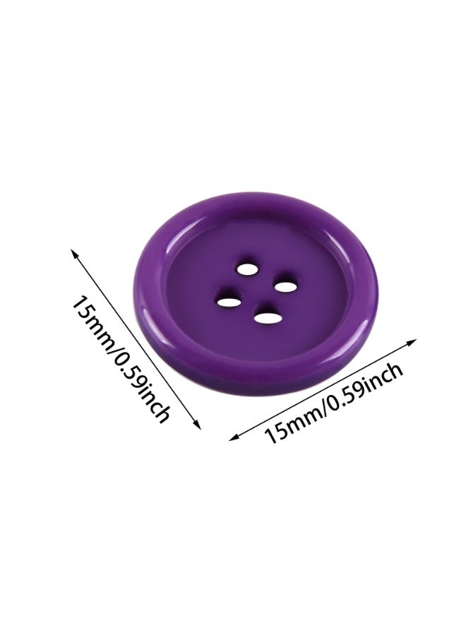 15mm Sewing Buttons, 4 Holes Flatback Buttons for DIY Decoration Craft,300PCS Random color  - Image 3