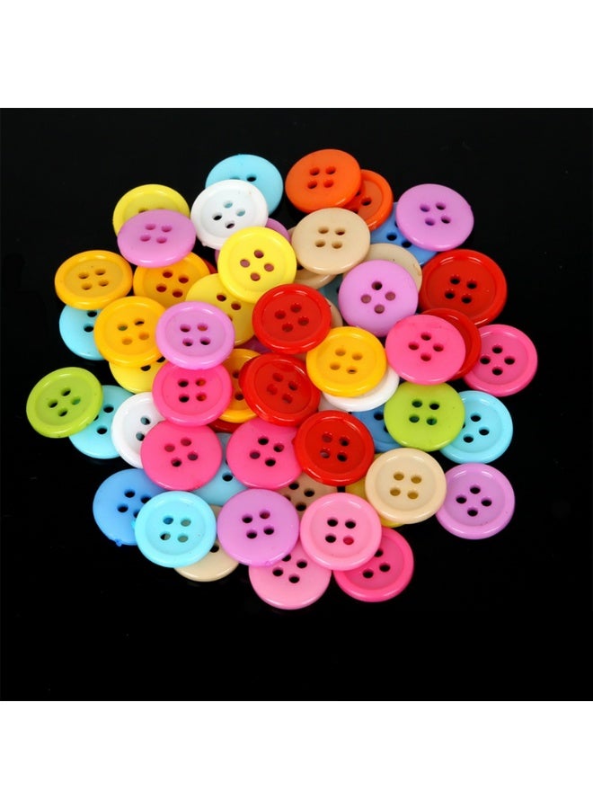 15mm Sewing Buttons, 4 Holes Flatback Buttons for DIY Decoration Craft,300PCS Random color  - Image 4
