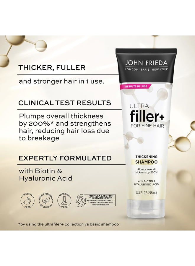 John Frieda ULTRAfiller+ Thickening Shampoo, Strengthening Shampoo for Damaged or Thin Hair, Infused with Biotin and Hyaluronic Acid to Strengthen Hair for Thicker Fuller Results, 8.3 Oz - Image 3