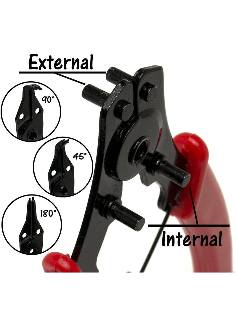 Cozron Snap Ring Pliers 4 In 1 C Clips Removal Retaining Set for Automotive and Engine Repair Interchangeable Jaw Head 45 90 and 180 Degree Angled Jaws