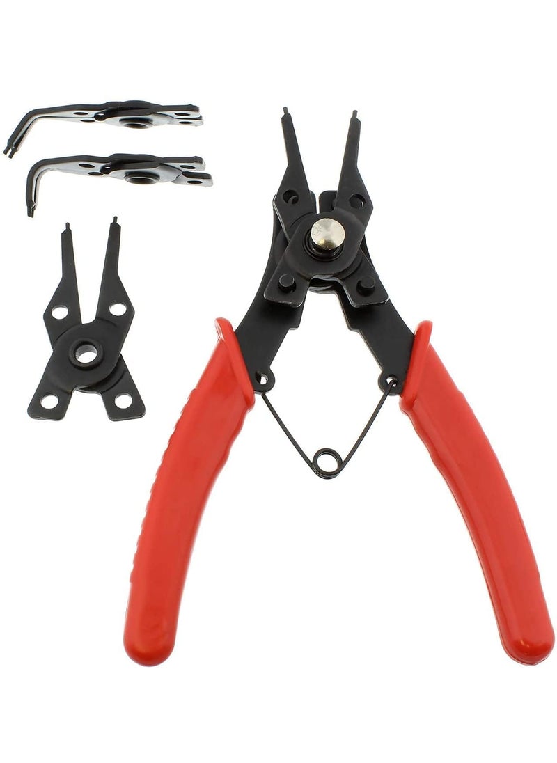 Cozron Snap Ring Pliers 4 In 1 C Clips Removal Retaining Set for Automotive and Engine Repair Interchangeable Jaw Head 45 90 and 180 Degree Angled Jaws