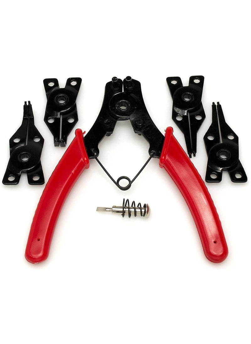 Cozron Snap Ring Pliers 4 In 1 C Clips Removal Retaining Set for Automotive and Engine Repair Interchangeable Jaw Head 45 90 and 180 Degree Angled Jaws