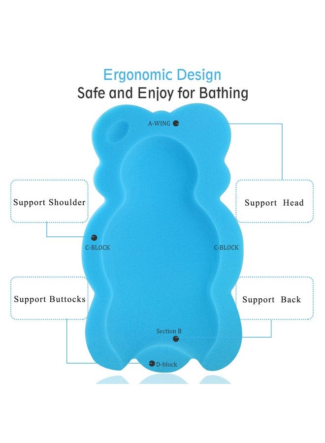 KECUCO Baby Bath Cushion Infant Sponge Mat, Toddler & Newborn Bath Pad - Blue - Image 3