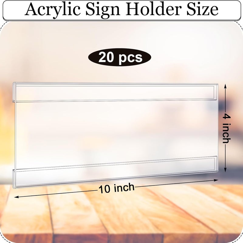 Kathfly 20 Pcs Business License Frame Clear Business Certificate Holder 10 x 4 Inch Acrylic Wall Mount Holder with Tape for Document Office Menu Display No Drilling - Image 2