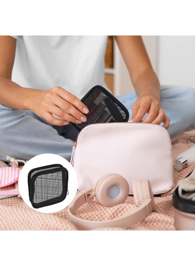 ماي كرييت حقيبة مكياج كاواي من النايلون من MAYCREATE، حقيبة مستحضرات تجميل للسفر، حقيبة مكياج محمولة، حقيبة أدوات الزينة، حقيبة تخزين أدوات مكتبية للمدرسة (أسود)، 12 سم، 2 سم - Image 2