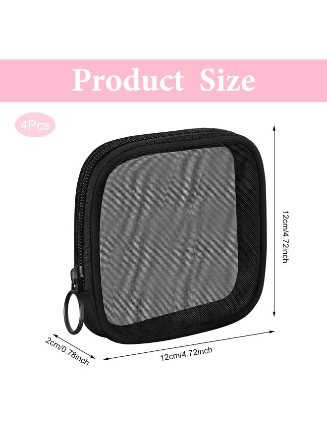 ماي كرييت حقيبة مكياج كاواي من النايلون من MAYCREATE، حقيبة مستحضرات تجميل للسفر، حقيبة مكياج محمولة، حقيبة أدوات الزينة، حقيبة تخزين أدوات مكتبية للمدرسة (أسود)، 12 سم، 2 سم - Image 3