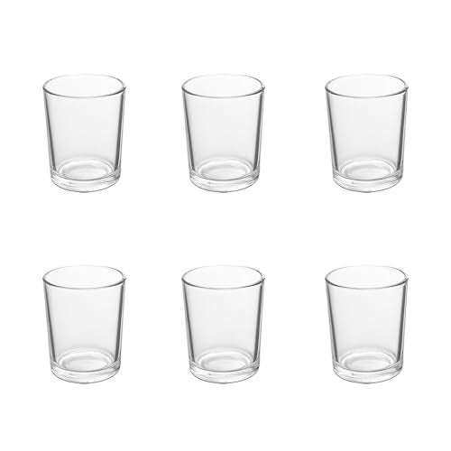 BTGLLAS 6pcs Clear Glass Tea Light Holders - Votive Candle Holders Bulk for Weddings Events - Glass Votives for Wedding Centerpieces, Christmas, Thanksgiving - Candle Accessories Decor (6, Clear) - Image 1
