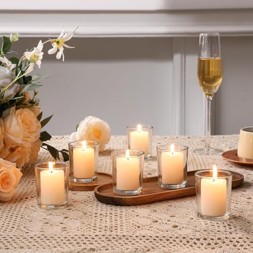 BTGLLAS 6pcs Clear Glass Tea Light Holders - Votive Candle Holders Bulk for Weddings Events - Glass Votives for Wedding Centerpieces, Christmas, Thanksgiving - Candle Accessories Decor (6, Clear) - Image 3