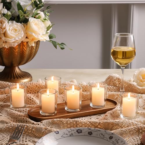 BTGLLAS 6pcs Clear Glass Tea Light Holders - Votive Candle Holders Bulk for Weddings Events - Glass Votives for Wedding Centerpieces, Christmas, Thanksgiving - Candle Accessories Decor (6, Clear) - Image 5