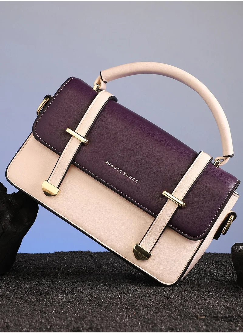 صوص هاوت Women's The Linea Hand Bag - Ivory White:Wine Red