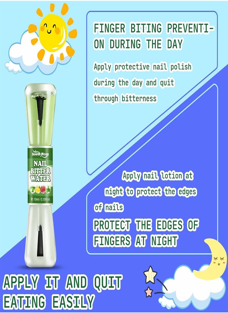 GGOOT - Nail Bitter Polish, No Fingernail Biting with Double Heads, Nail Polish Bitter Stop Biting Nails Keep Nails Healthy Strong Beautiful for Babies Infants Ages 1+ 10ml - Image 1