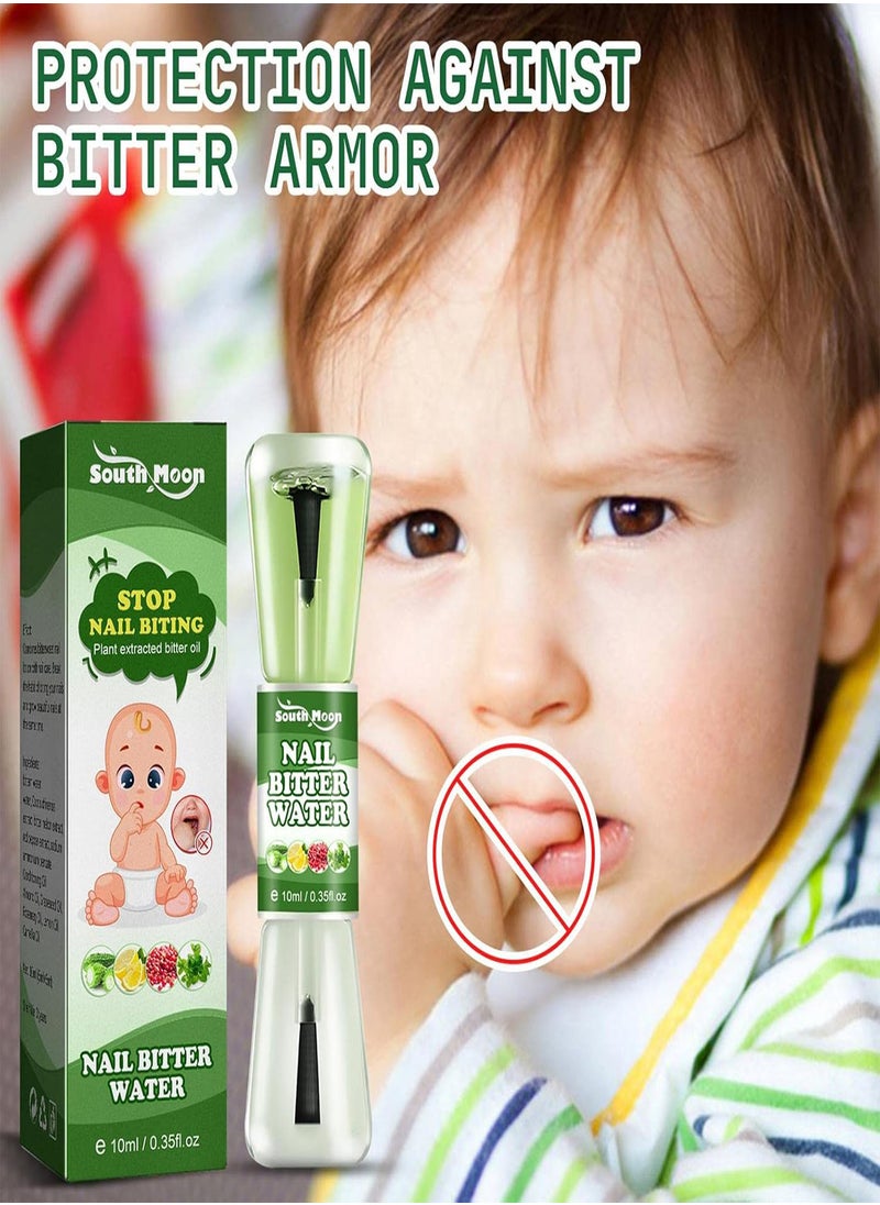 GGOOT - Nail Bitter Polish, No Fingernail Biting with Double Heads, Nail Polish Bitter Stop Biting Nails Keep Nails Healthy Strong Beautiful for Babies Infants Ages 1+ 10ml - Image 1