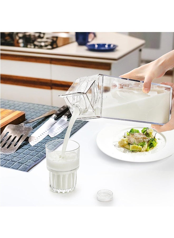 JCB CHIC 1 Pack 1900ml Large Milk Carton Water Bottle, Clear Plastic Milk Bottle，Carton Shaped Water Container Juice Tea Jug for Travelling Sports Camping Outdoor Activities - Image 5