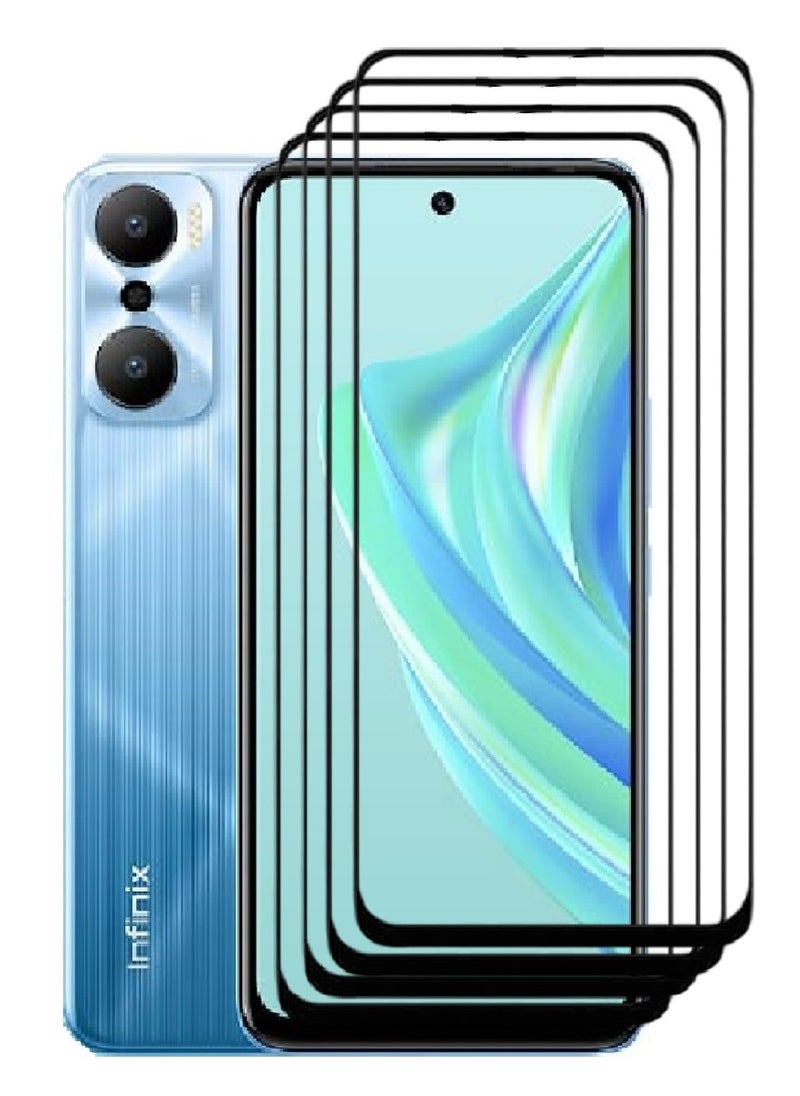 AINA 4 Pieces Tempered Glass Screen Protector 5D Designed For Infinix Hot 20 Play Full Glue Edge to Edge Full Screen Coverage And Bubble Free - Image 1