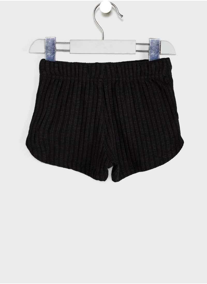 Cotton On - Kids Ribbed Tie Waist Shorts - Image 1