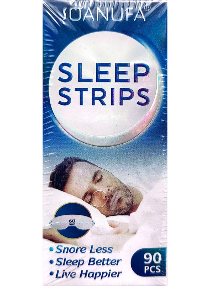 Sleep Strips 90 Pcs, Anti Snoring Mouth Tape, Sleep Closed Mouth Sticker, Lip Mouth Breathing Correction, Sleep Closed Mouth Sticker for Nighttime Sleeping Mouth Breathing and Loud Snoring - Image 1