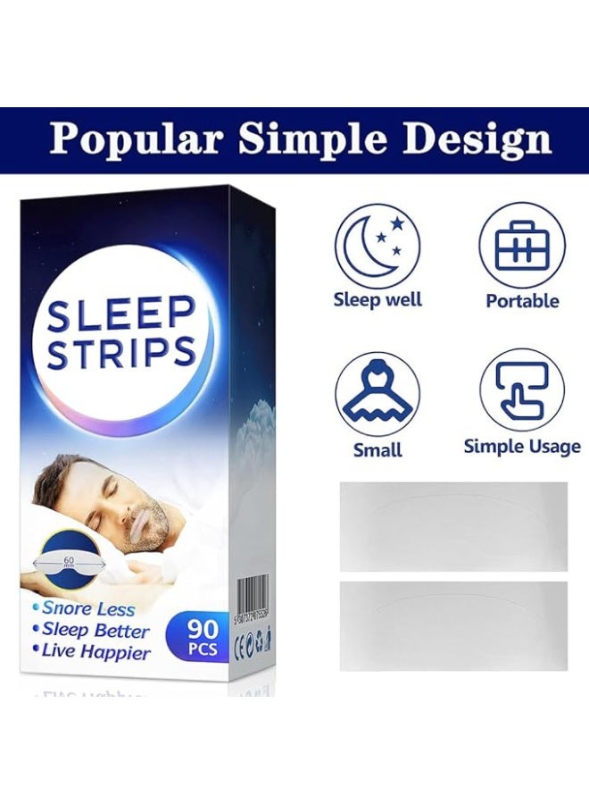Sleep Strips 90 Pcs, Anti Snoring Mouth Tape, Sleep Closed Mouth Sticker, Lip Mouth Breathing Correction, Sleep Closed Mouth Sticker for Nighttime Sleeping Mouth Breathing and Loud Snoring - Image 5