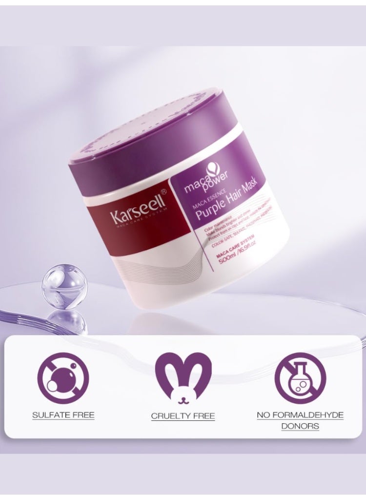 كارسيل ماسك بنفسجي للشعر – 500 مل لعلاج الشعر الأشقر والمصبوغ والمفتّح، يقضي على الاصفرار ويمنح ترطيباً عميقاً ولمعاناً دائماً - Image 4