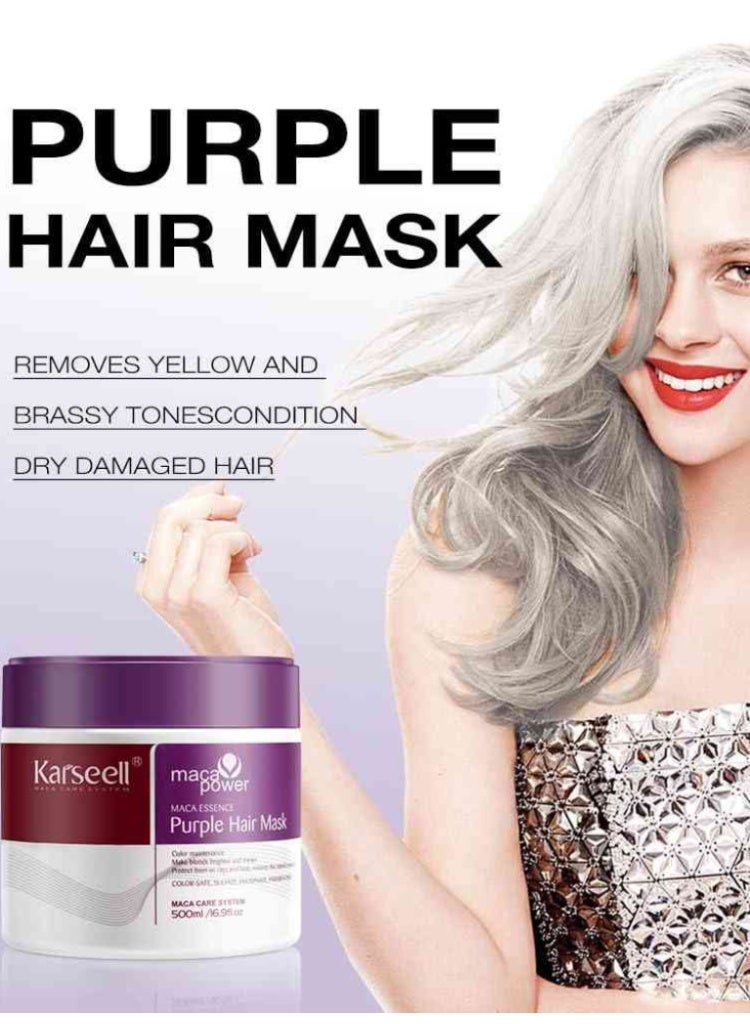 كارسيل ماسك بنفسجي للشعر – 500 مل لعلاج الشعر الأشقر والمصبوغ والمفتّح، يقضي على الاصفرار ويمنح ترطيباً عميقاً ولمعاناً دائماً - Image 3