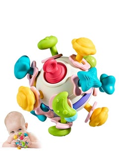 Captaintech Baby Teething Toys - Baby teethers Relief Sensory Montessori Toys - Gifts for Newborn Infant Boys Girls 0 3 6 9 12 18 Months - 1 one Year Old Baby Rattle chew Toys- Toddler Travel Learning Toys  - Image 1