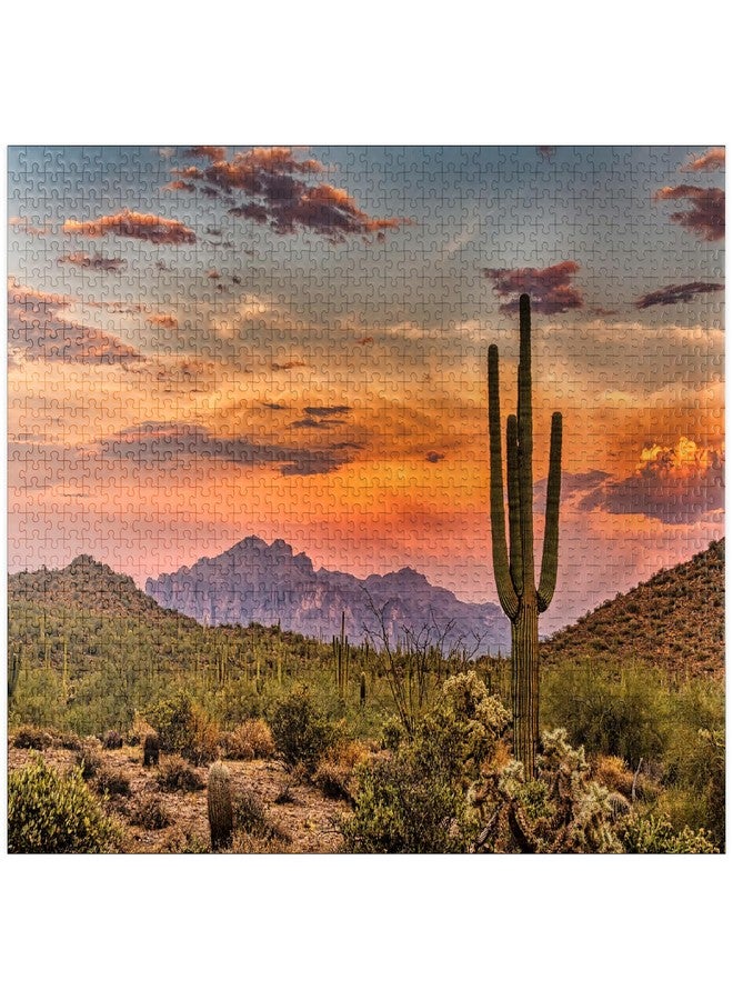 MyPuzzle.com MyPuzzle Sunset in The Sonoran Desert Near Phoenix, Arizona - Premium 1000 Piece Jigsaw Puzzle for Adults - Image 1