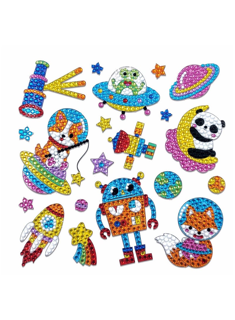Excefore 5D Mosaic Arts And Crafts For Kids Ages 8-12 Girls, Diamond Painting Sticker Keychains Set, Number Painting Craft Gem Sticker Kit, SQ6006  - Image 3