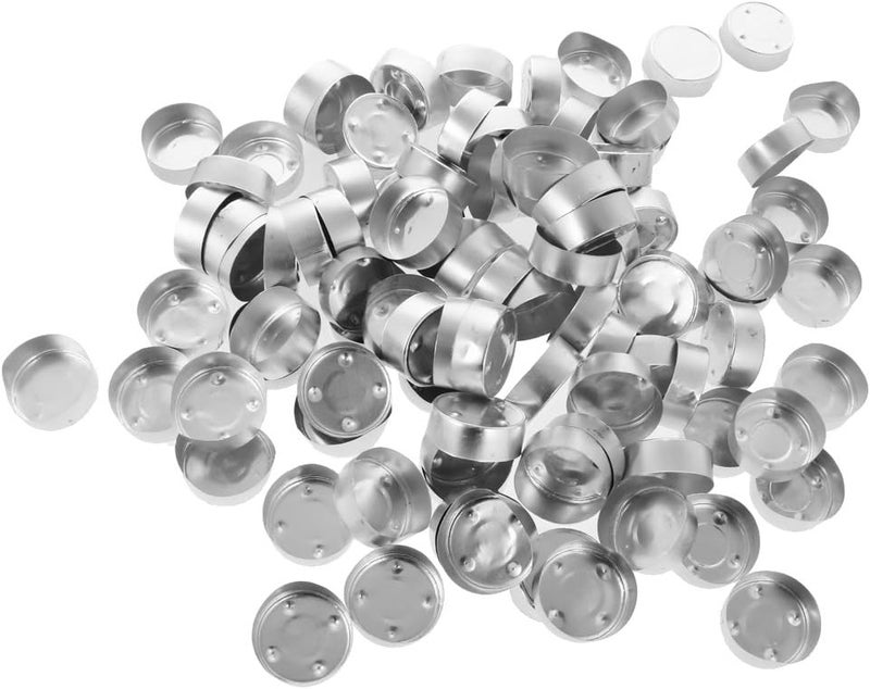 klarako 100 Pieces Aluminium Tea Light Empty Case Containers for Tealight Candles Making 3# - Image 1