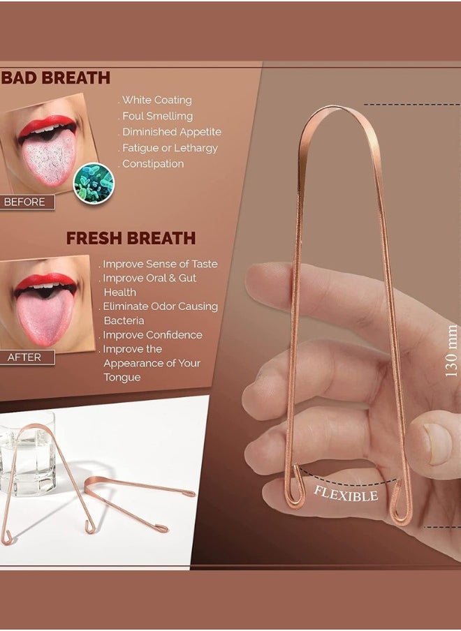 Y-Kelin 2-Piece Pure Copper Tongue Scraper and Cleaner for Oral Care - Non-Toxic & Sterilizable  - Image 4