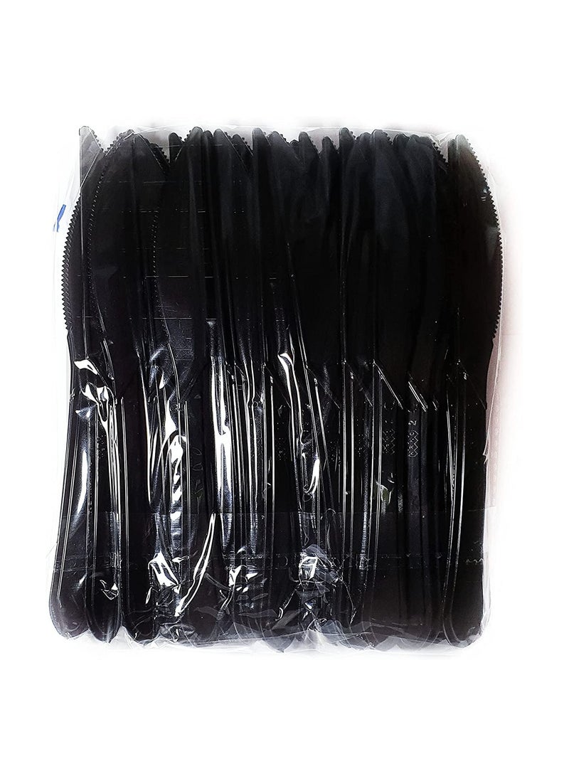 KRNO Disposable heavy duty Plastic Knife set of (50pcs)  - Black - Image 1