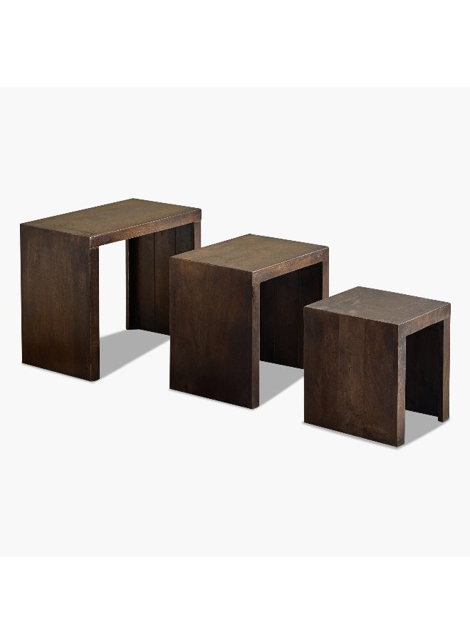 Cube Solid Wood Nest of Tables - Set of 3