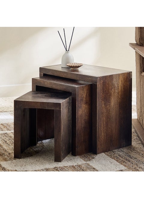 Cube Solid Wood Nest of Tables - Set of 3