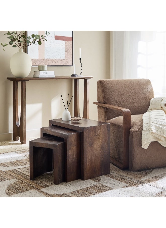 Cube Solid Wood Nest of Tables - Set of 3